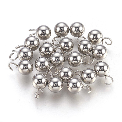 Tarnish Resistant 201 Stainless Steel Sphere Charms STAS-F175-09P-1