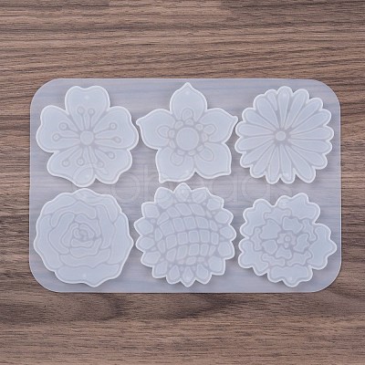 DIY Silicone Flower Pendant Molds AJEW-M228-01-1