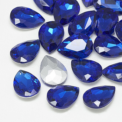 Pointed Back Glass Rhinestone Cabochons RGLA-T081-18x25mm-11-1