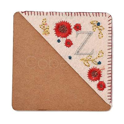 4Pcs Letter Personalized Hand Embroidered Corner Bookmarks JX587Z-1