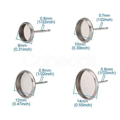 Craftdady 304 Stainless Steel Stud Earring Settings STAS-CD0001-01P-1