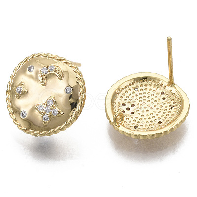 Brass Stud Earring Findings KK-R130-041-NF-1