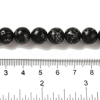 Synthetic Silver Line Coal Quartz Beads Strands G-Q161-A01-04-1