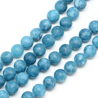 Natural White Jade Bead Strands X-G-R297-8mm-48-1