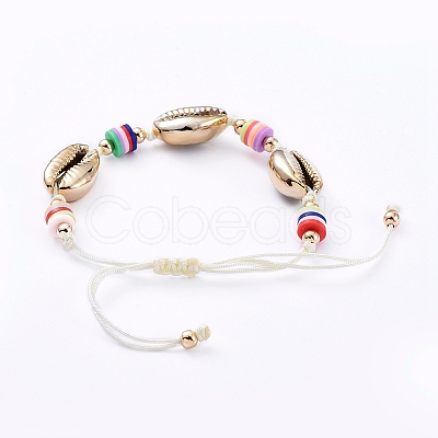 (Jewelry Parties Factory Sale)Nylon Thread Cord Braided Bead Bracelets BJEW-JB05074-05-1