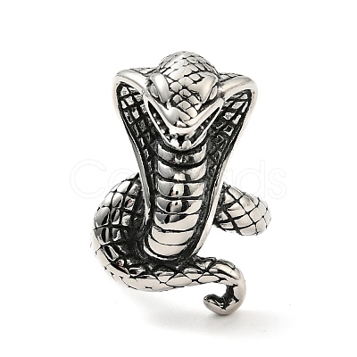 316 Stainless Steel Snake Finger Ring RJEW-C030-05D-AS-1