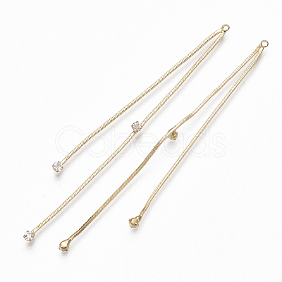 Brass Snake Chain Tassel Pendants KK-S348-238-1