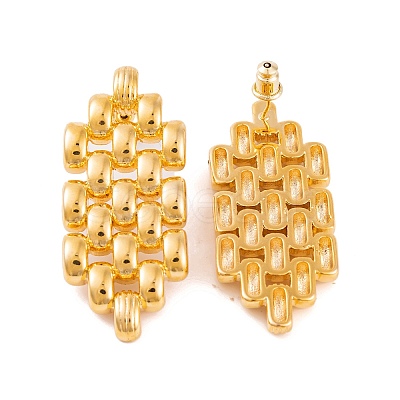 Hollow Hexagon Brass Stud Earrings for Women EJEW-G391-12G-1