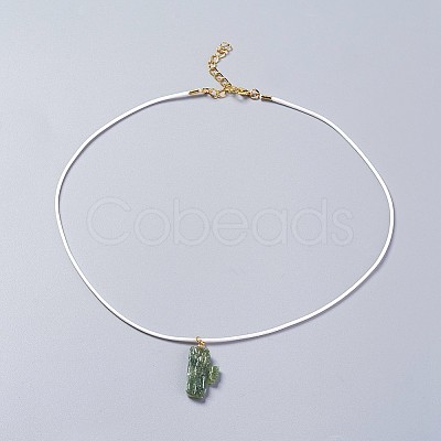 Natural Tourmaline Pendant Necklaces NJEW-P245-B01-G-1