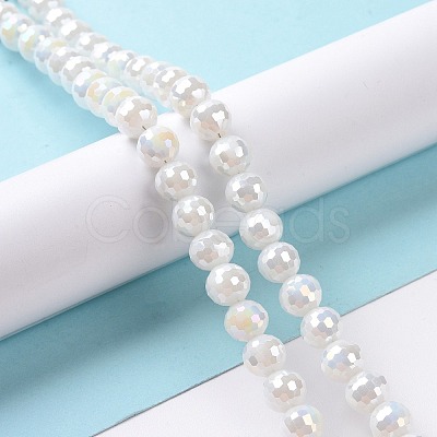 Electroplate Glass Beads Strands GLAA-E036-13E-1