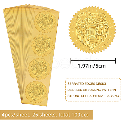 Self Adhesive Gold Foil Embossed Stickers DIY-WH0211-315-1