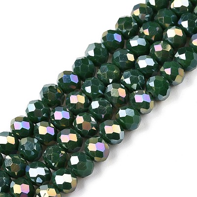 Electroplate Glass Beads Strands EGLA-A044-P6mm-B09-1