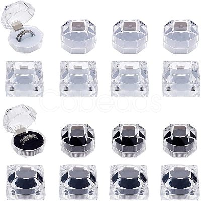 Fingerinspire 16Pcs 4 Style Transparent Plastic OBOX-FG0001-01-1