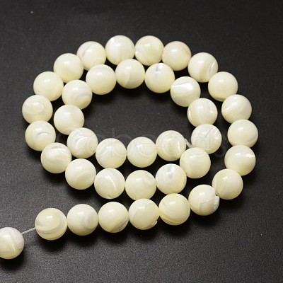 Natural Sea Shell Beads Strands SSHEL-K013-10mm-A-1