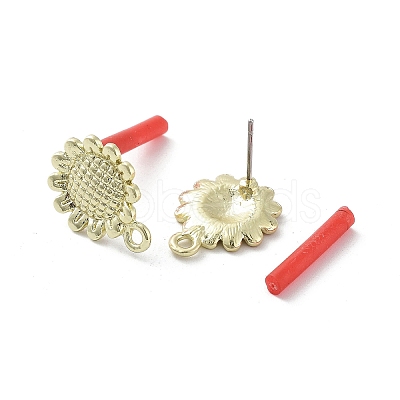 Rack Plating Golden Alloy Stud Earring Findings EJEW-B036-01G-06-1