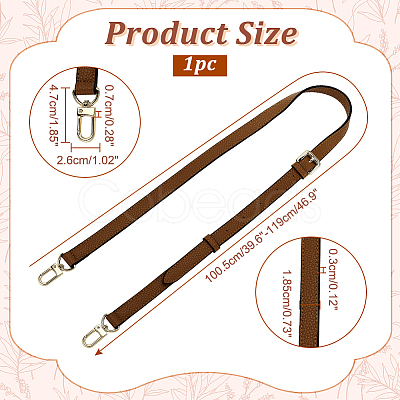 Adjustable PU Imitation Leather Bag Straps PURS-WH0005-51KCG-01-1