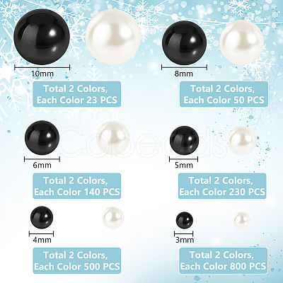 PandaHall Elite 3492Pcs 12 Styles PandaHall Elite Imitation Pearl Acrylic Beads OACR-PH0004-13-1