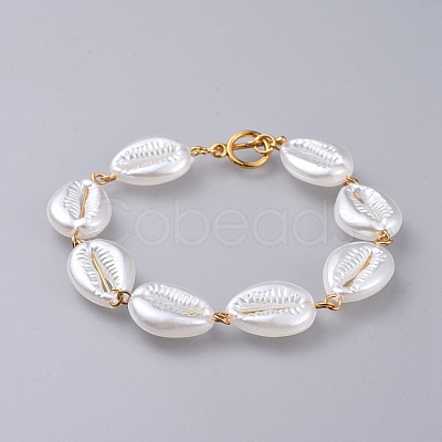 Acrylic Imitated Pearl Bracelets BJEW-JB04580-1