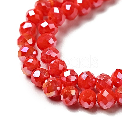 Electroplate Opaque Solid Color Crystal Glass Rondelle Beads Strands X-EGLA-F049A-06AB-1