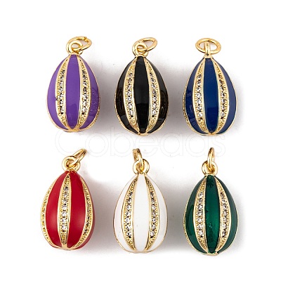 Brass Micro Pave Cubic Zirconia Pendants KK-E112-19G-1