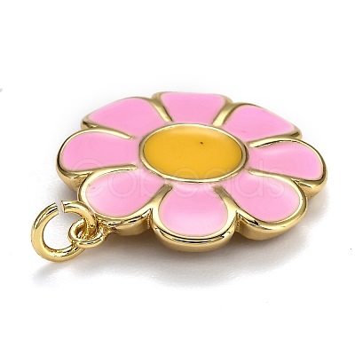 Brass Enamel Pendants KK-B029-10G-B-1