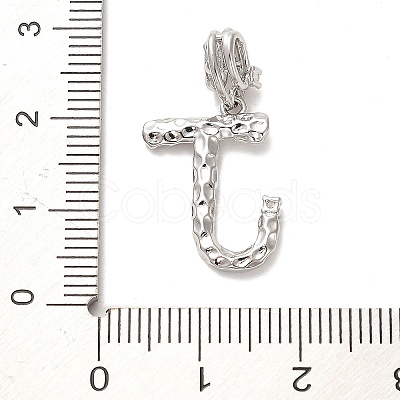 Rack Plating Brass Micro Pave Cubic Zirconia European Dangle Charms KK-L210-015P-J-1