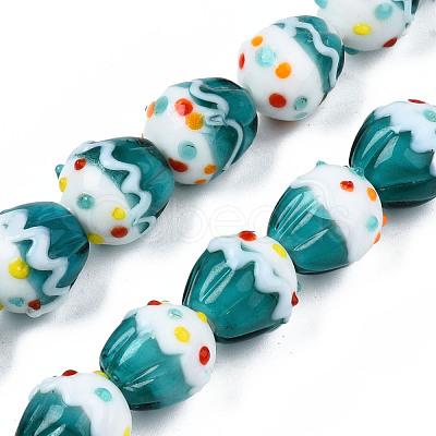 Handmade Bumpy Lampwork Beads Strands LAMP-N021-029-1