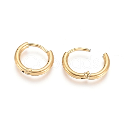 Ion Plating(IP) 304 Stainless Steel Huggie Hoop Earrings EJEW-F111A-13mm-G-1