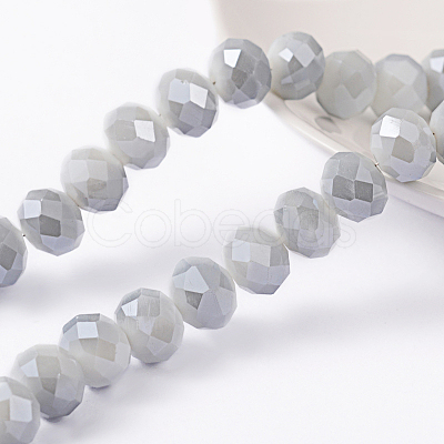 Faceted Rondelle Electroplate Glass Bead Strands X-EGLA-D020-10x8mm-47-1