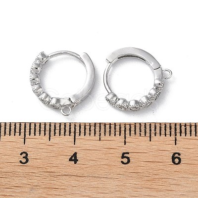 Brass Micro Pave Cubic Zirconia Hoop Earrings Findings KK-P257-04P-1