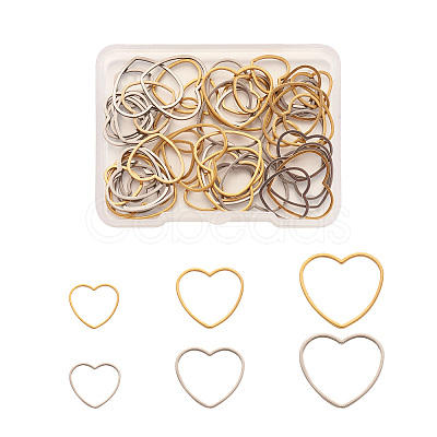 Craftdady 60Pcs 6 Styles 304 Stainless Steel Linking Ring STAS-CD0001-18-1