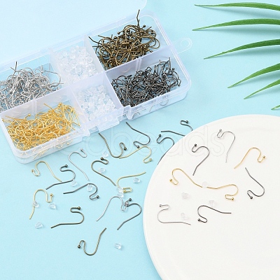 240Pcs 4 Colors Brass Earring Hooks DIY-YW0005-43-1