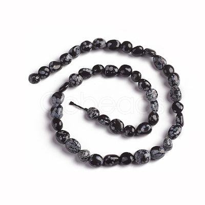 Natural Snowflake Obsidian Beads Strands G-D0002-D60-1