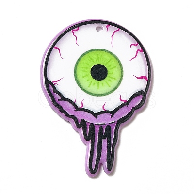 Halloween Printed Acrylic Pendants MACR-G059-14E-1