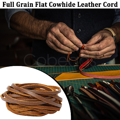 Gorgecraft Flat Cowhide Leather Jewelry Cord LC-GF0001-10B-01-1