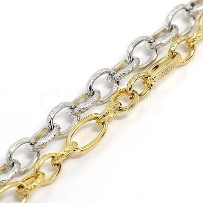 Fashionable 304 Stainless Steel Figaro Cable Chain Bracelets STAS-A028-B094-1