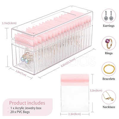 Rectangle Clear Acrylic Jewelry Storage Boxs PW-WG42263-01-1