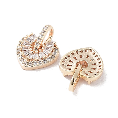 Brass Micro Pave Clear Cubic Zirconia Charms KK-F871-24G-1