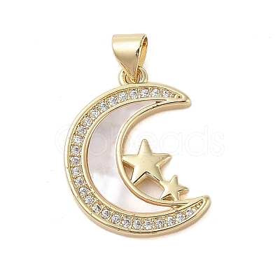 Brass  Micro Pave Clear Cubic Zirconia Pendant KK-I712-48G-02-1