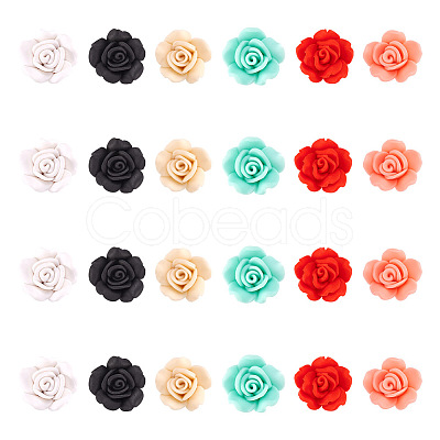 Fashewelry 30Pcs 6 Colors Handmade Polymer Clay Beads CLAY-FW0001-04-1