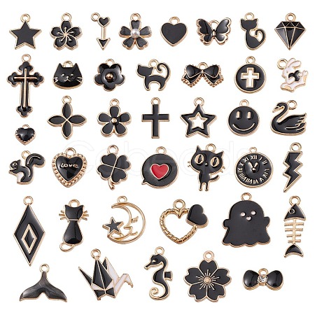 80Pcs 40 Style Alloy Enamel Pendants ENAM-SZ0002-53C-1