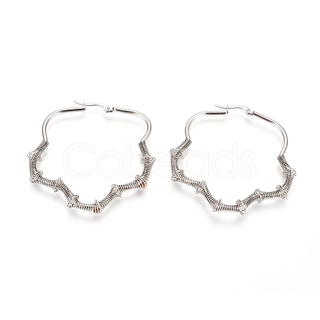 Long-Lasting Plated 304 Stainless Steel Wire Wrapped Hoop Earrings EJEW-D250-03B-P-1