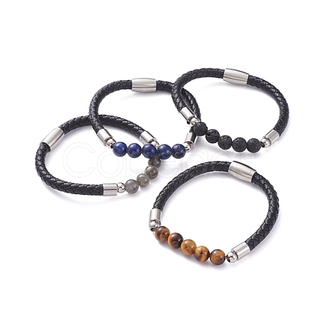 Unisex Leather Cord Bracelets BJEW-JB04852-1