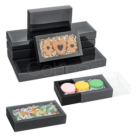 Foldable Paper Drawer Boxes with Clear Plastic Cover CON-WH0095-68A-04-1