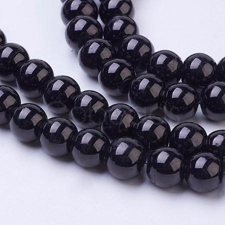 Painted Glass Bead Strands DGLA-S071-8mm-90-1