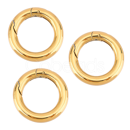 Unicraftale 3Pcs 201 Stainless Steel Spring Gate Rings STAS-UN0048-38-1