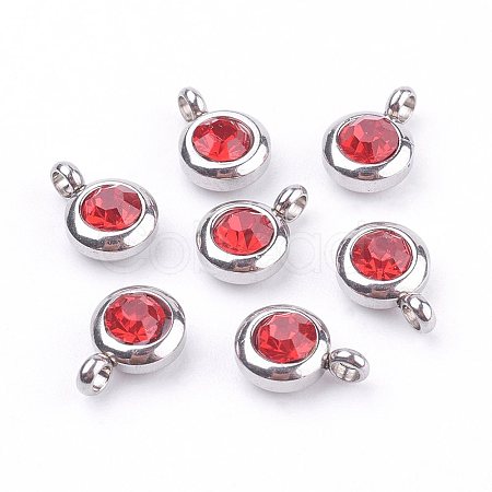 Trendy Original Color 304 Stainless Steel Grade A Rhinestone Charms RB-N030-01E-1