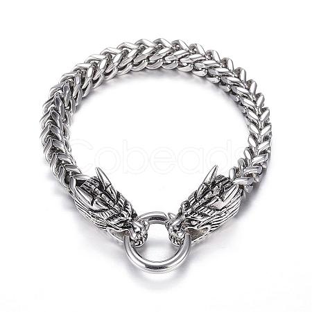 316 Surgical Stainless Steel Curb Chain Bracelets BJEW-G520-25-1