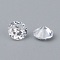 Cubic Zirconia Cabochons, Grade A, Faceted, Diamond, Clear, 3x2mm