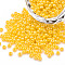 8/0 Czech Opaque Glass Seed Beads, Lustered, Round, Gold, 3x2mm, Hole: 1mm, about 500g/bag